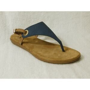 W621 White Mountain Navy London Thong Slingback Sandal Size 6.5 M